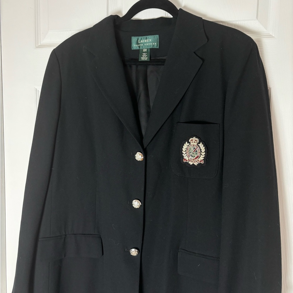 Vintage Ralph Lauren Saville Row Embroidered 100% Wool Naval Duster Blazer Coat - Picture 4 of 7